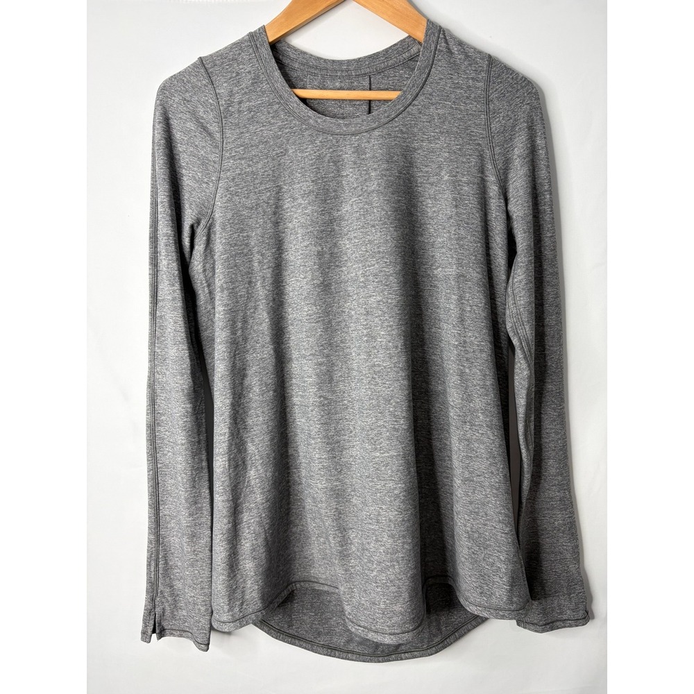 Lululemon Tuck And Flow Long Sleeve Athletic Top Womens 8 Gray Gym Yoga Active